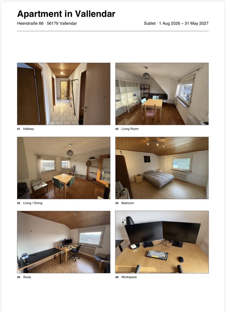 Apartment for sublease, Vallendar, August 1, 2026–May 31, 2027 - Bild 1