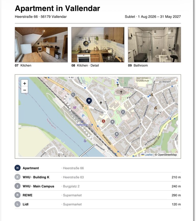 Apartment for sublease, Vallendar, August 1, 2026–May 31, 2027 - Bild 2